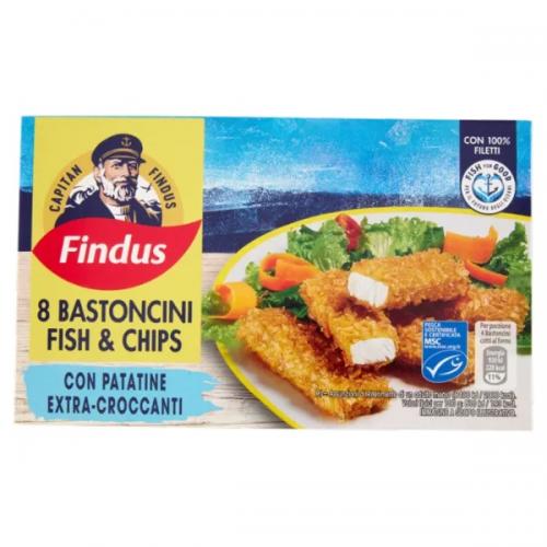 Capitan Findus 8 Bastoncini Fish & Chips con Merluzzo d'Alaska 224 g